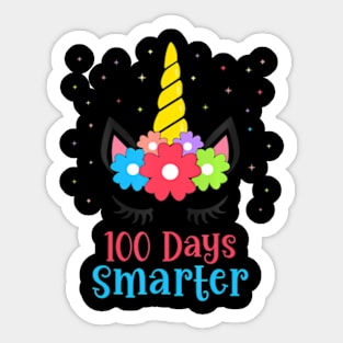 100 Days Smarter 100Th Day Of School Unicorn Girls Women Sticker